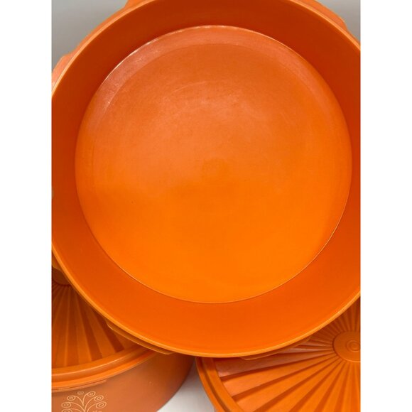Vintage 80s Tupperware Orange Canister Set of 3 w/ Lids – Retro USA Made - Picture 10 of 10